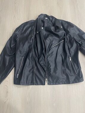 Spirit Black Faux Leather Bomber Jacket